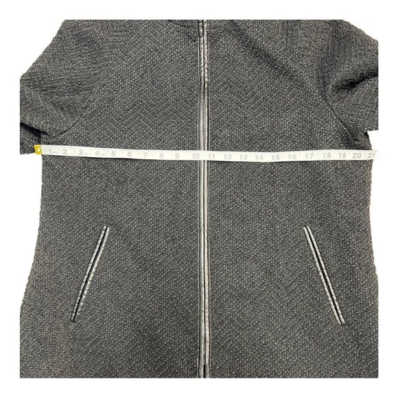 Betsey Johnson Jacket Womens M Black Chevron Textured Boucle Knit Coat Classic - Picture 6 of 10